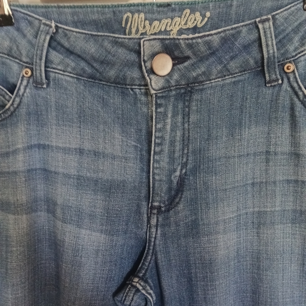 Womens Wrangler bootcut jeans Rodeo cowgirl Workwear Tall Country - Picture 3 of 7
